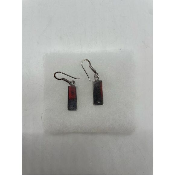 Vintage 925 Sterling Silver Dangle Drop Earrings - Picture 3 of 4